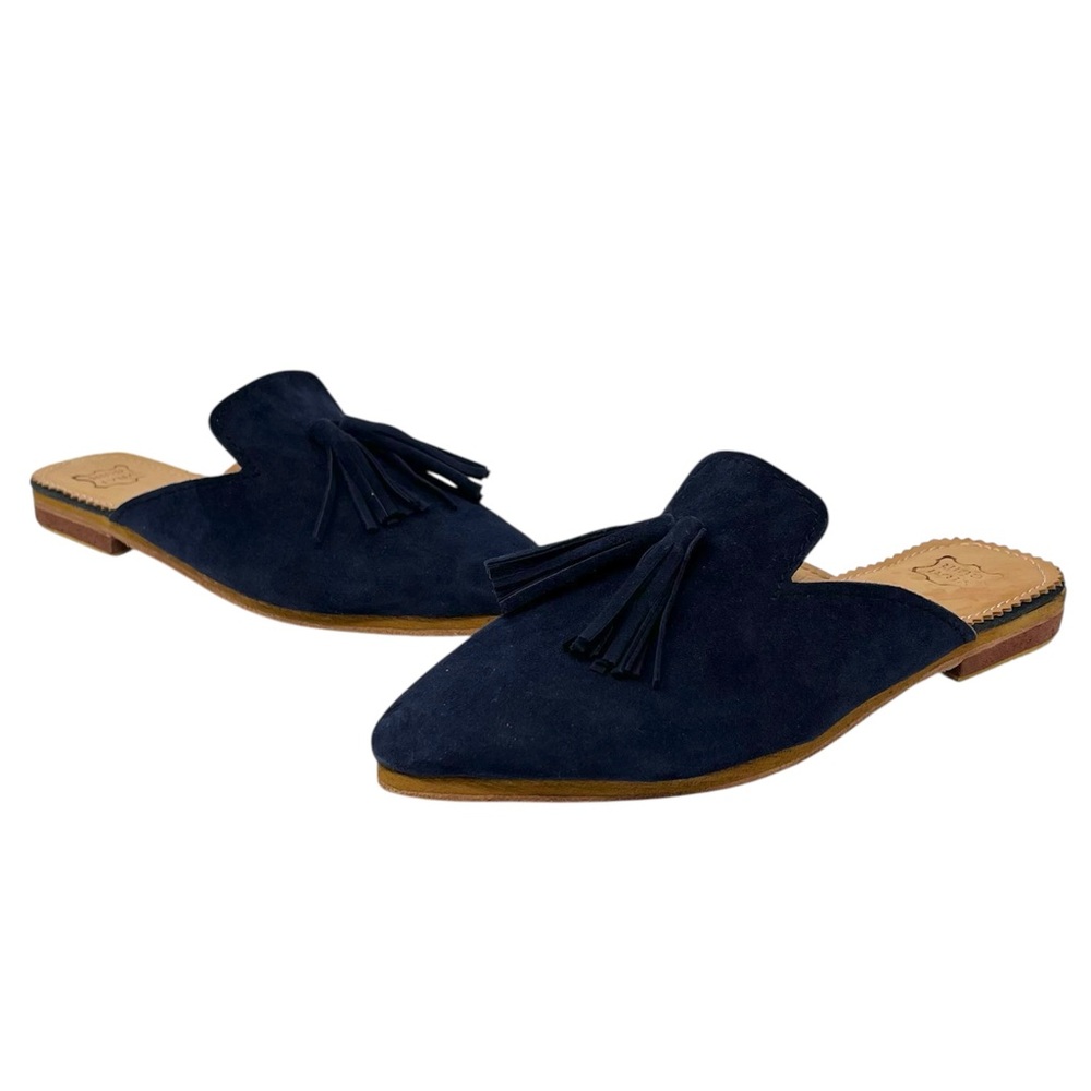 Hand Crafted Navy Tassel Loafers